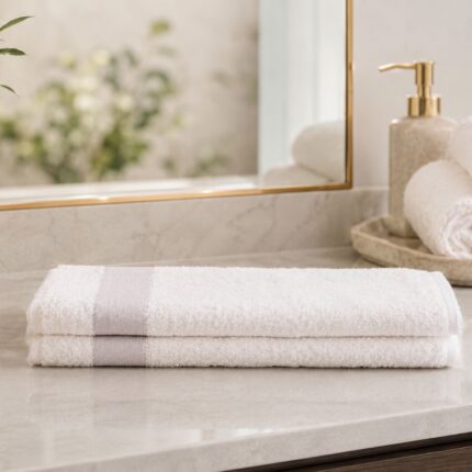 white hand towels