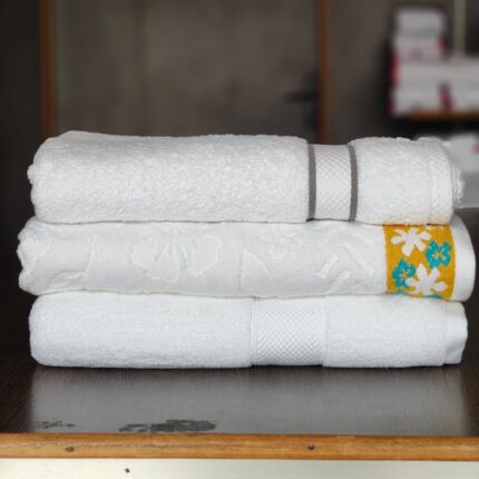 white bath towel combo