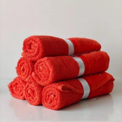orange hand towels
